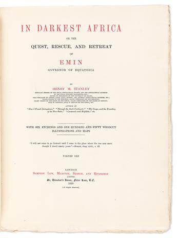 Stanley, Henry M. (1841-1904) In Darkest Africa, Deluxe Edition.